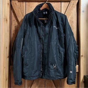 🕷️SPYDER XSCAP Men's Size M Full Zip Ski Snowboard Black Jacket Shell & Fleece